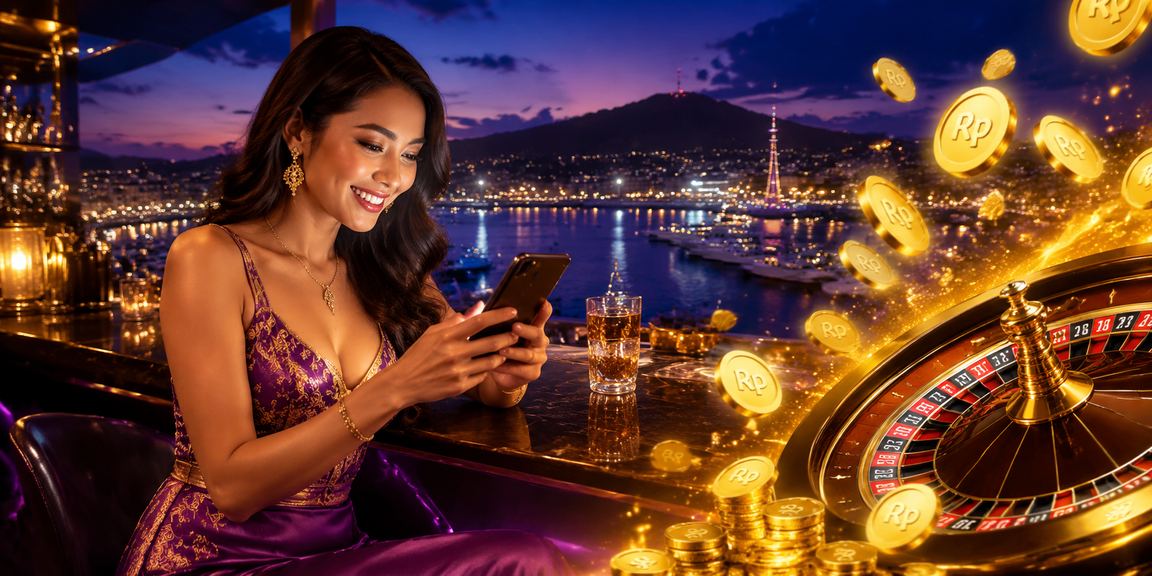 Dealer cantik di meja roulette casino Vietnam dengan chip taruhan